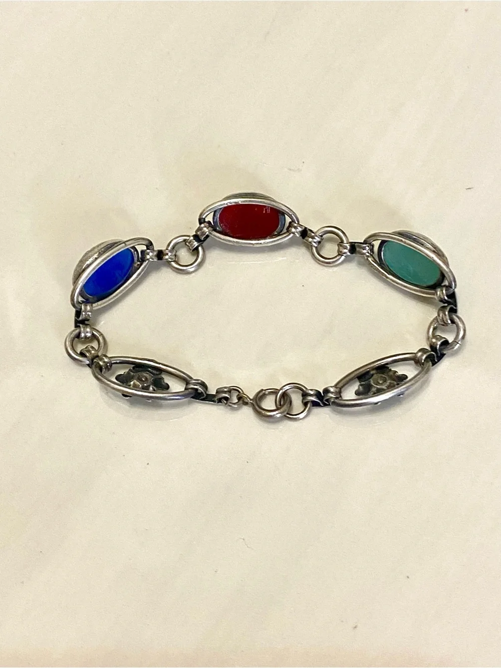 Vintage Scarab Glass Bracelet